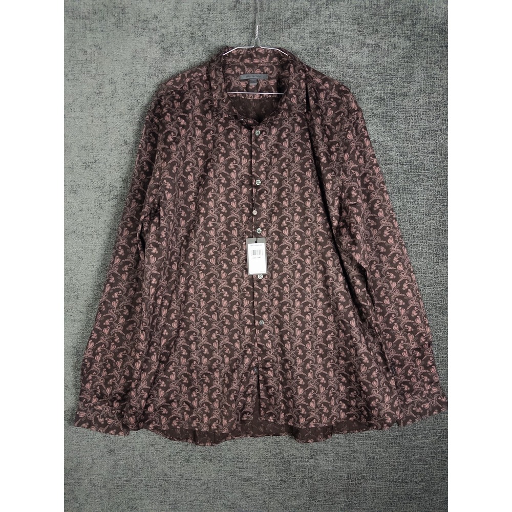 NWT John Varvatos Floral Shirt‎ Mens 2XL Casual Button Up Long Sleeve Printed